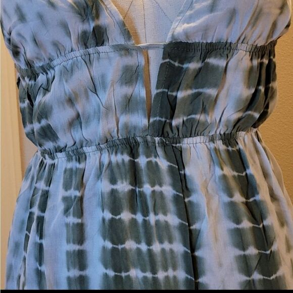 🎁3/$30🎁 Tie Dye Cut Out Open Back Maxi Boho Olive Dress Sz M - Picture 9 of 11
